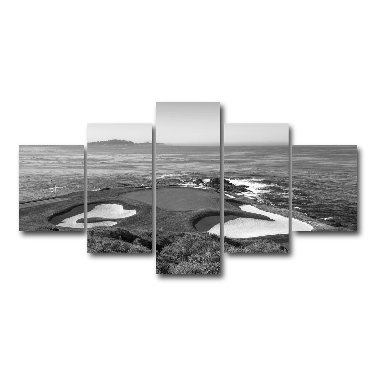 AUTO-MOCKUP WHITE | Pebble Beach Grayscale | 5 Piece | Gallery Wrap Canvas | group=5_short