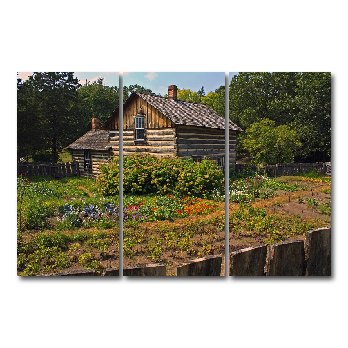 AUTO-MOCKUP WHITE | Pedersen House and Garden | 3 Piece | Gallery Wrap Canvas | group=12x24