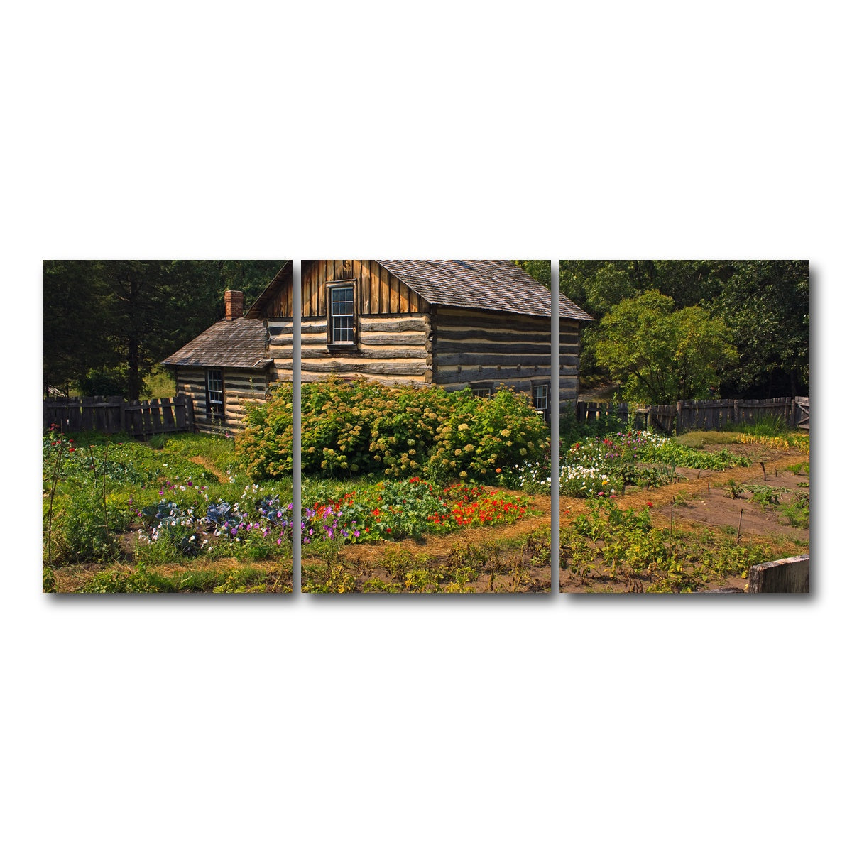 AUTO-MOCKUP WHITE | Pedersen House and Garden | 3 Piece | Gallery Wrap Canvas | group=18x24