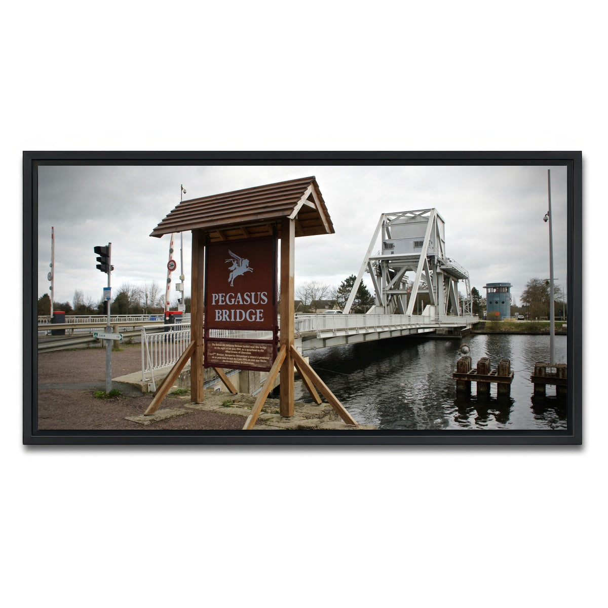AUTO-MOCKUP WHITE | Pegasus Bridge | 1 Piece | Black Framed Canvas | group=2x1
