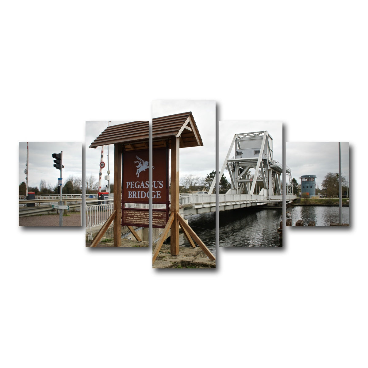 AUTO-MOCKUP WHITE | Pegasus Bridge | 5 Piece | Gallery Wrap Canvas | group=5_short