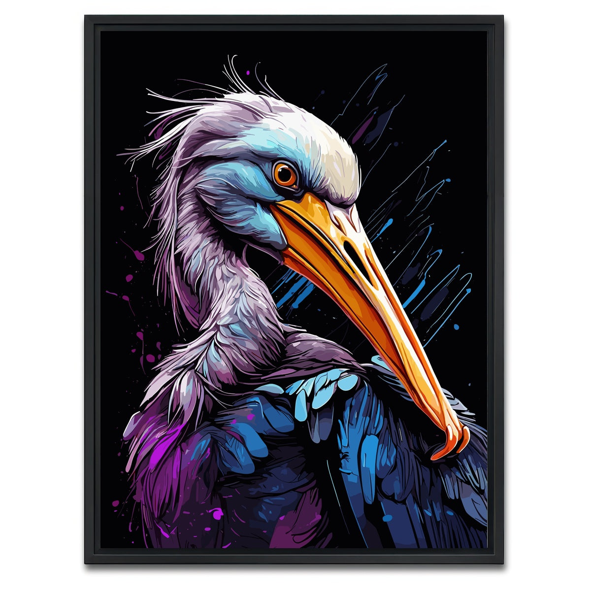 AUTO-MOCKUP WHITE | Pelican Animal Colorful | 1 Piece | Black Framed Canvas | group=3x4