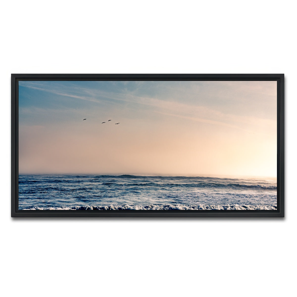 AUTO-MOCKUP WHITE | Pelican Sunset | 1 Piece | Black Framed Canvas | group=2x1