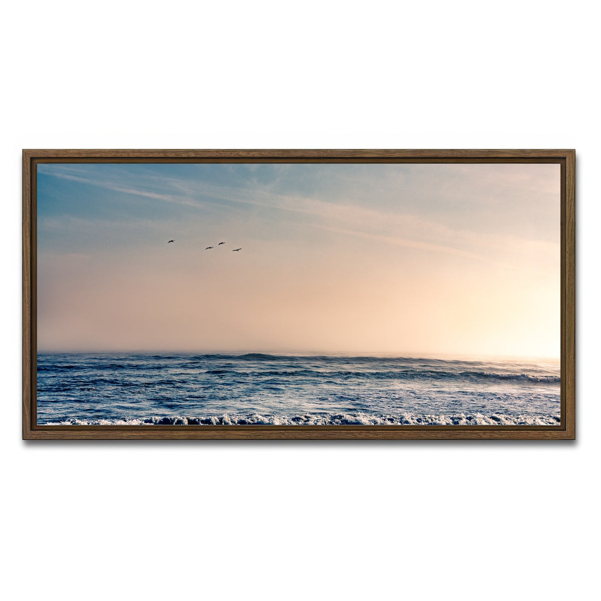 AUTO-MOCKUP WHITE | Pelican Sunset | 1 Piece | Walnut Framed Canvas | group=2x1
