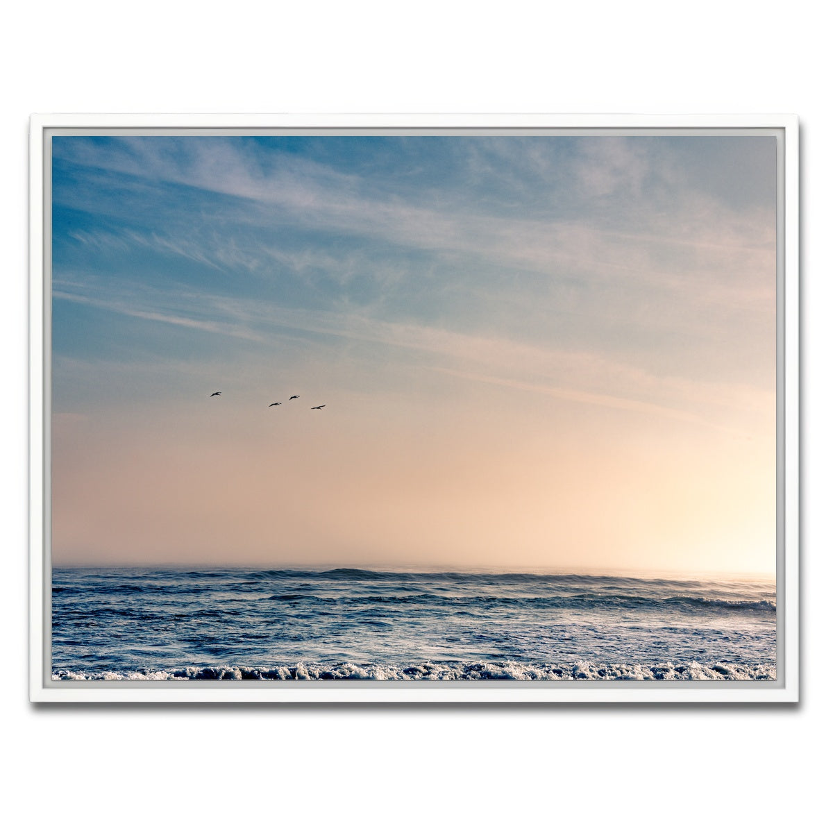 AUTO-MOCKUP WHITE | Pelican Sunset | 1 Piece | White Framed Canvas | group=4x3