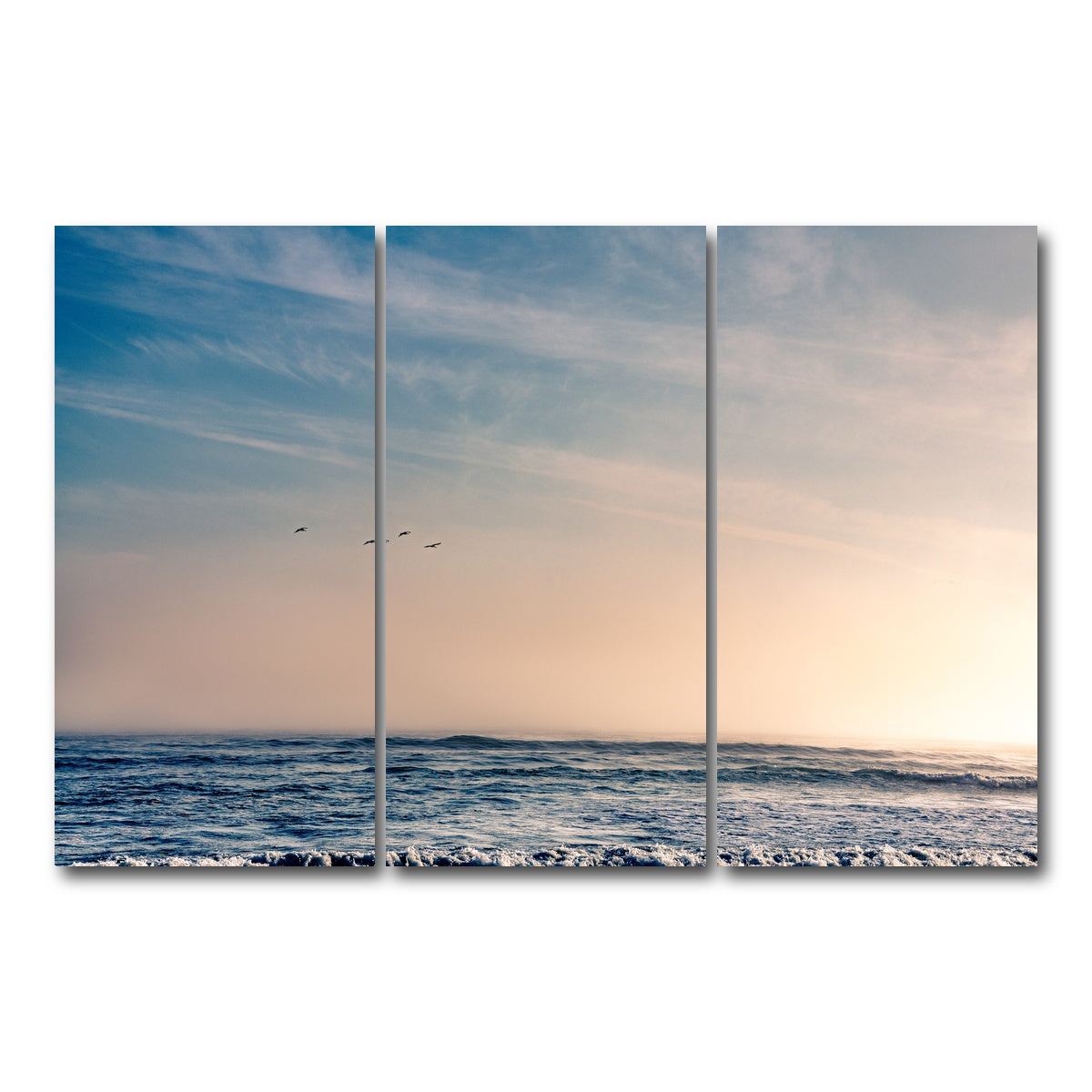 AUTO-MOCKUP WHITE | Pelican Sunset | 3 Piece | Gallery Wrap Canvas | group=12x24