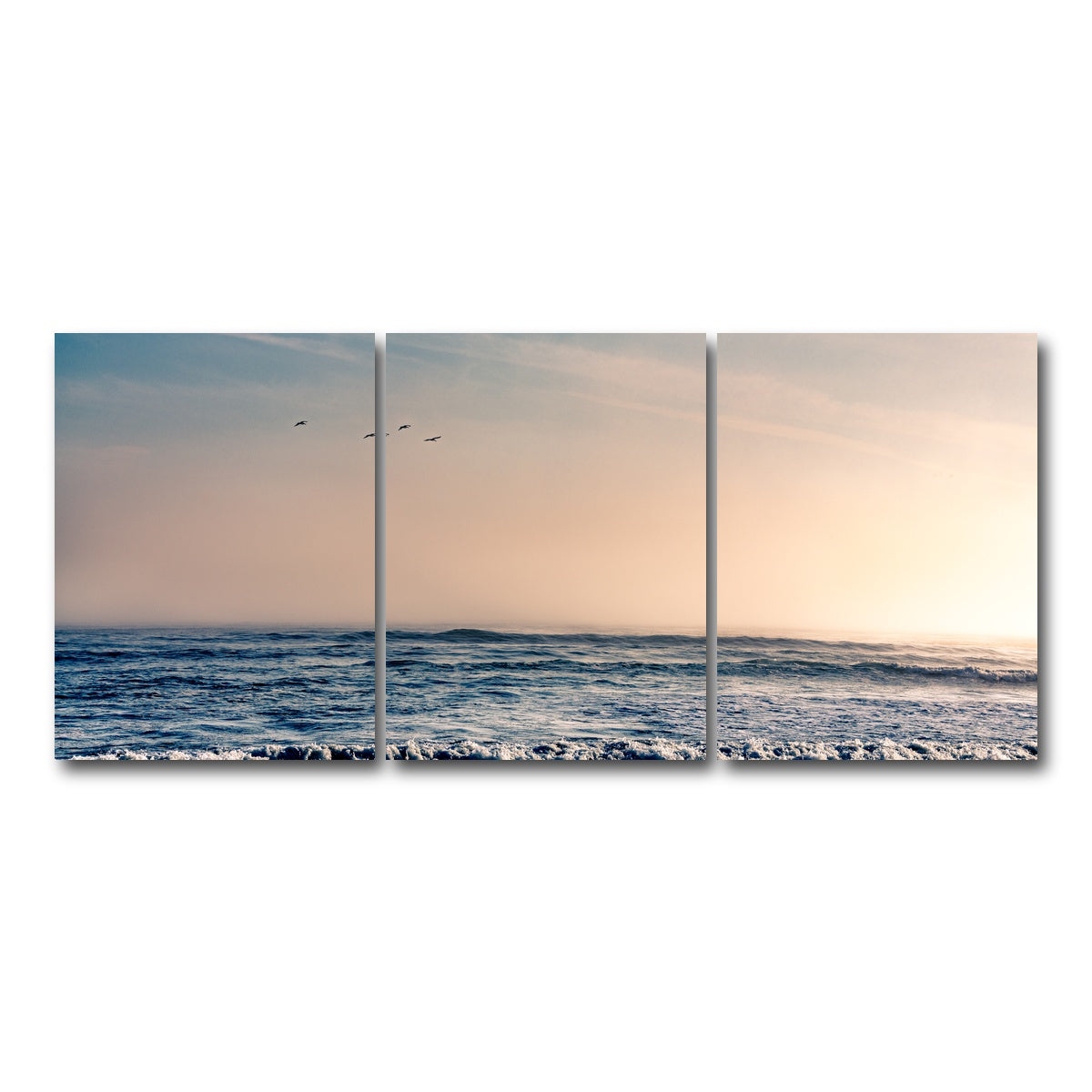 AUTO-MOCKUP WHITE | Pelican Sunset | 3 Piece | Gallery Wrap Canvas | group=18x24