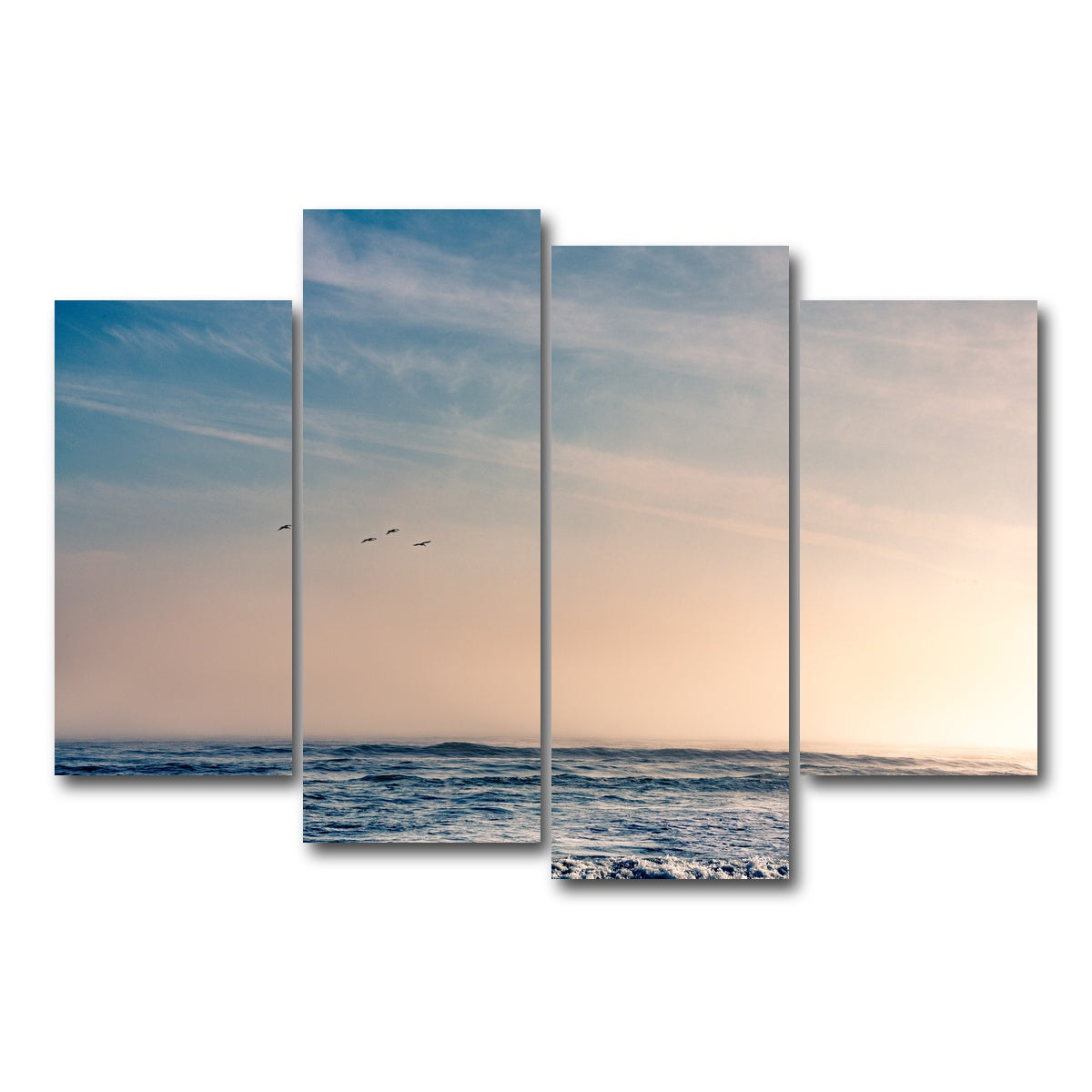 AUTO-MOCKUP WHITE | Pelican Sunset | 4 Piece | Gallery Wrap Canvas | group=4_short