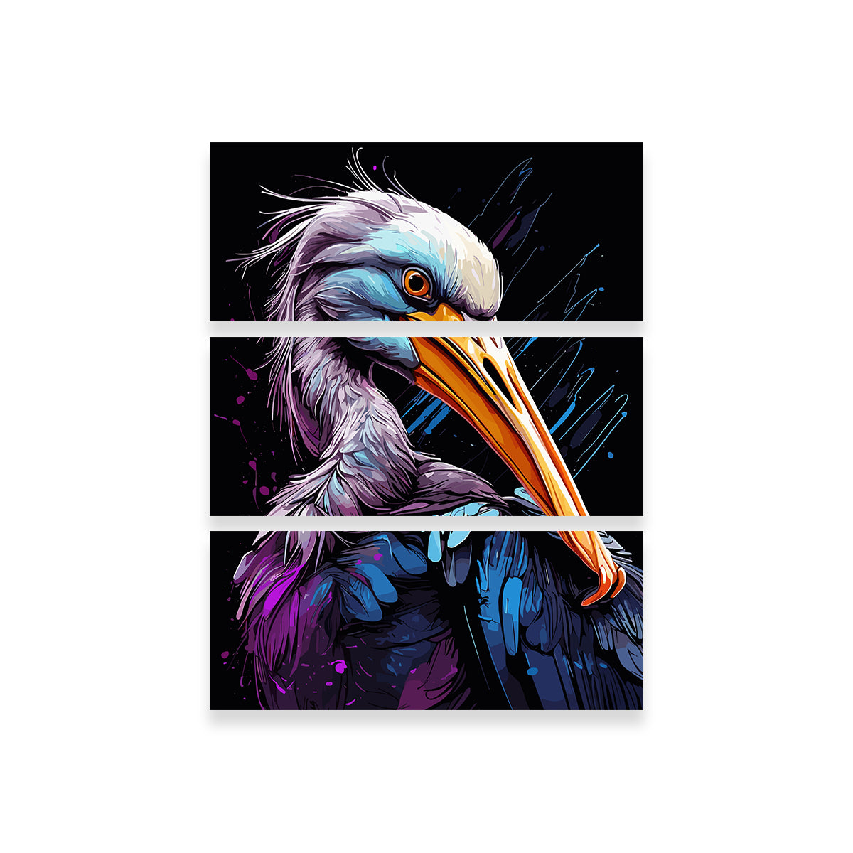 Pelican Animal Colorful Wall Art