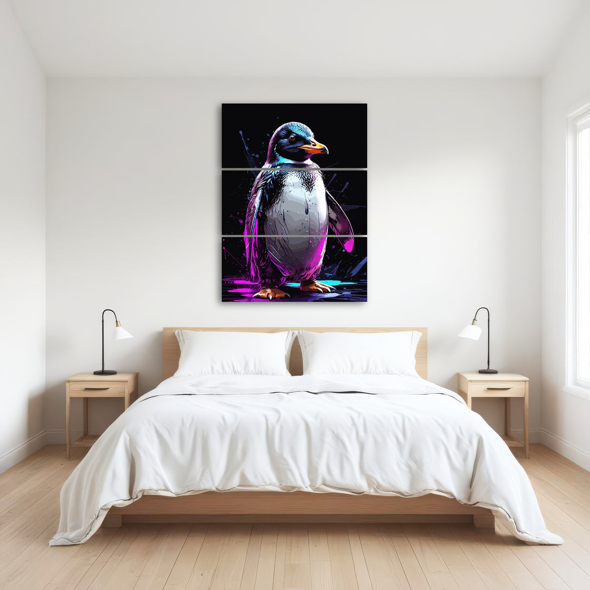 AUTO-MOCKUP ROOM | Penguin Animal Colorful Wall Art