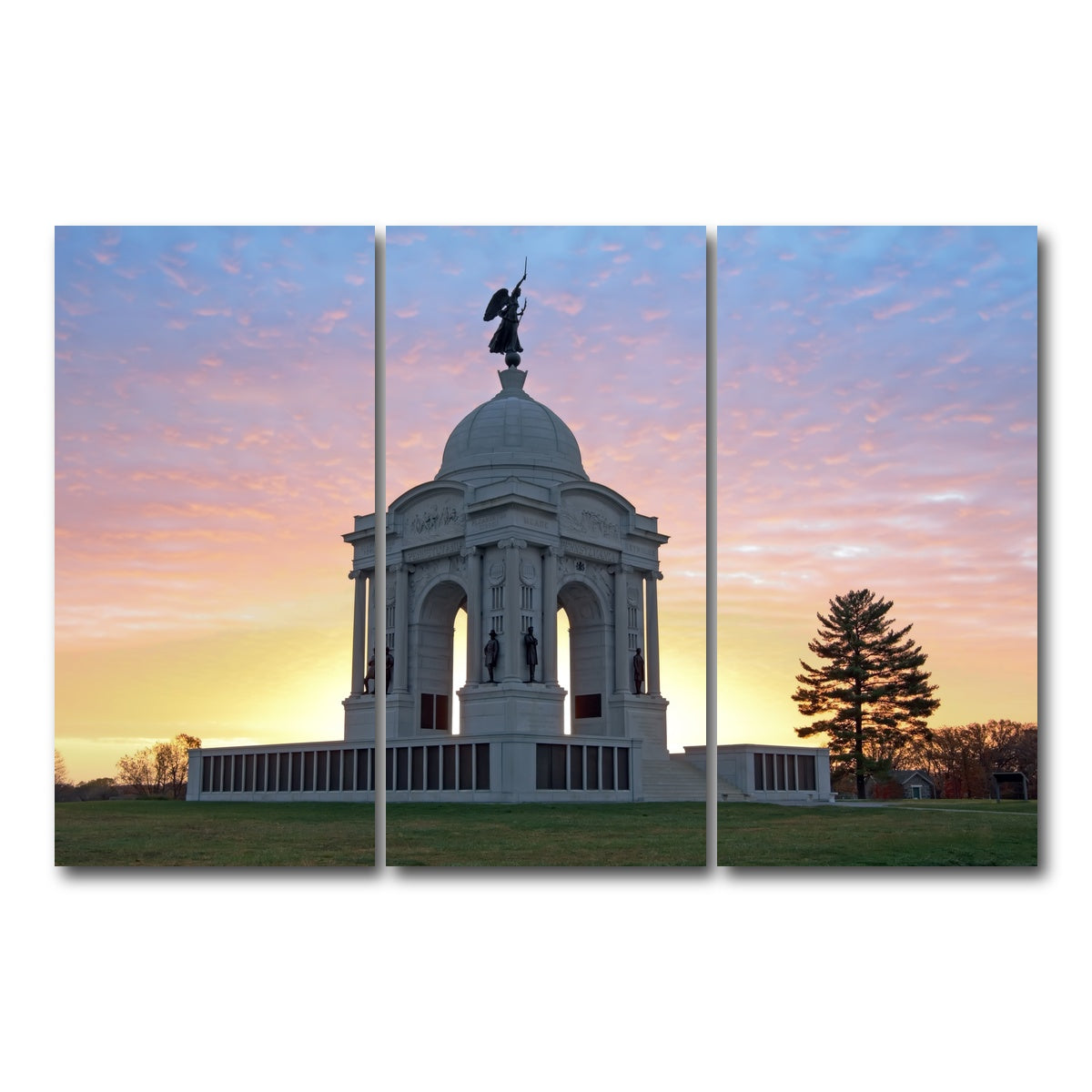 AUTO-MOCKUP WHITE | Pennsylvania Monument | 3 Piece | Gallery Wrap Canvas | group=12x24