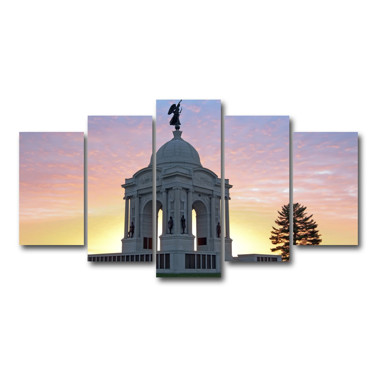 AUTO-MOCKUP WHITE | Pennsylvania Monument | 5 Piece | Gallery Wrap Canvas | group=5_normal