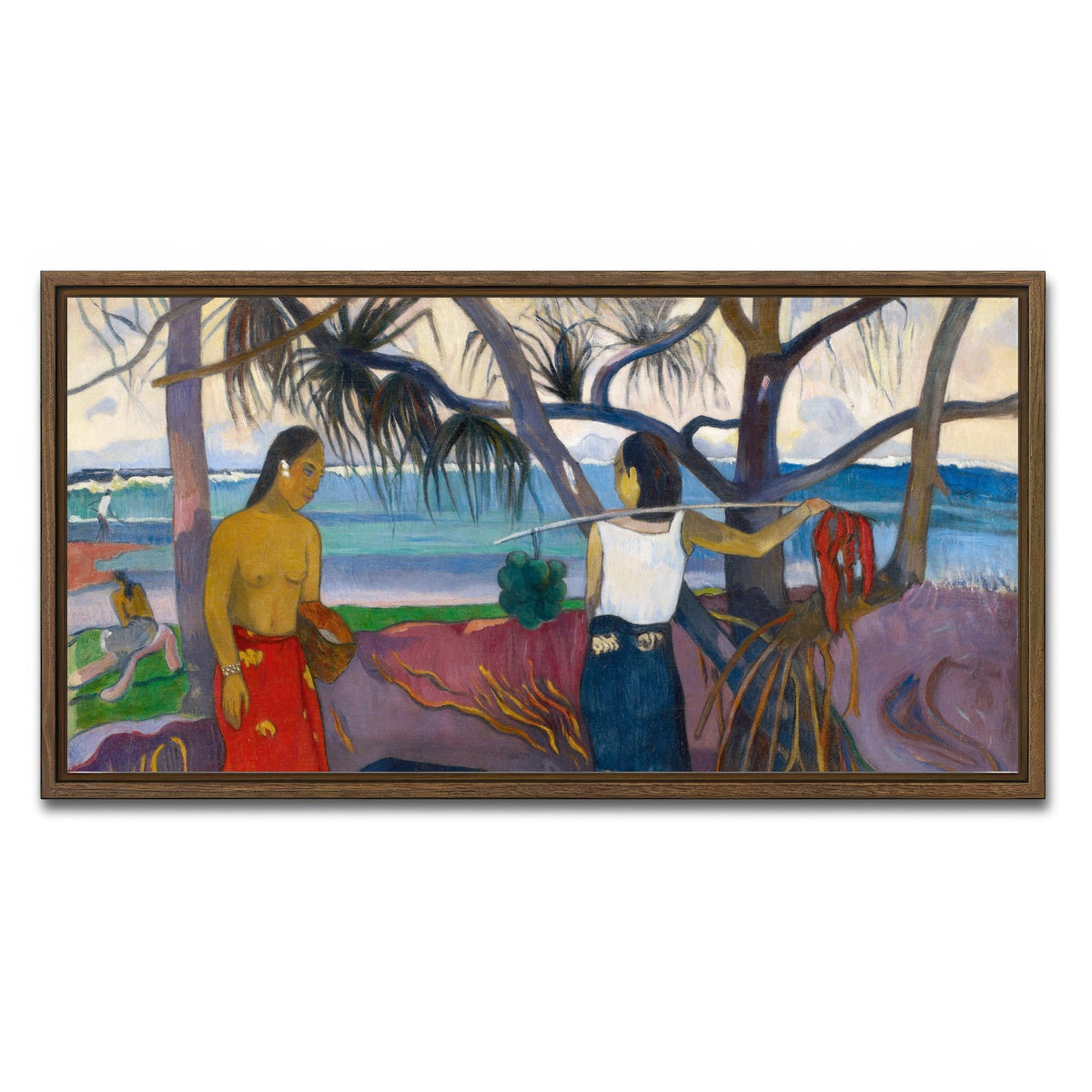 AUTO-MOCKUP WHITE | People in Landscape | 1 Piece | Walnut Framed Canvas | group=2x1