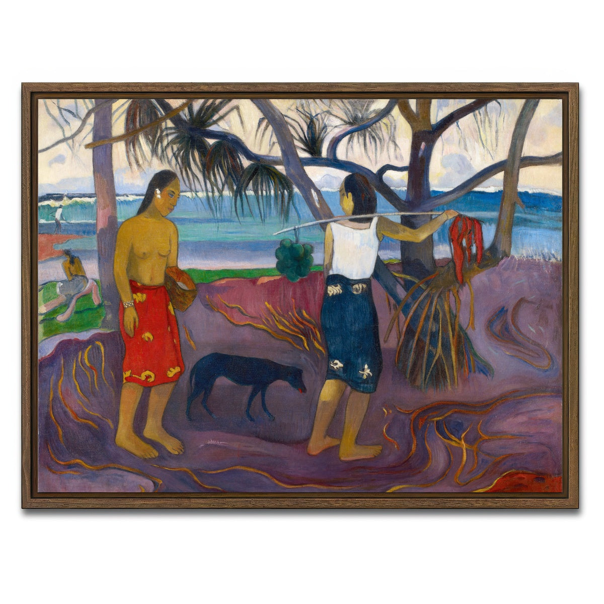 AUTO-MOCKUP WHITE | People in Landscape | 1 Piece | Walnut Framed Canvas | group=4x3