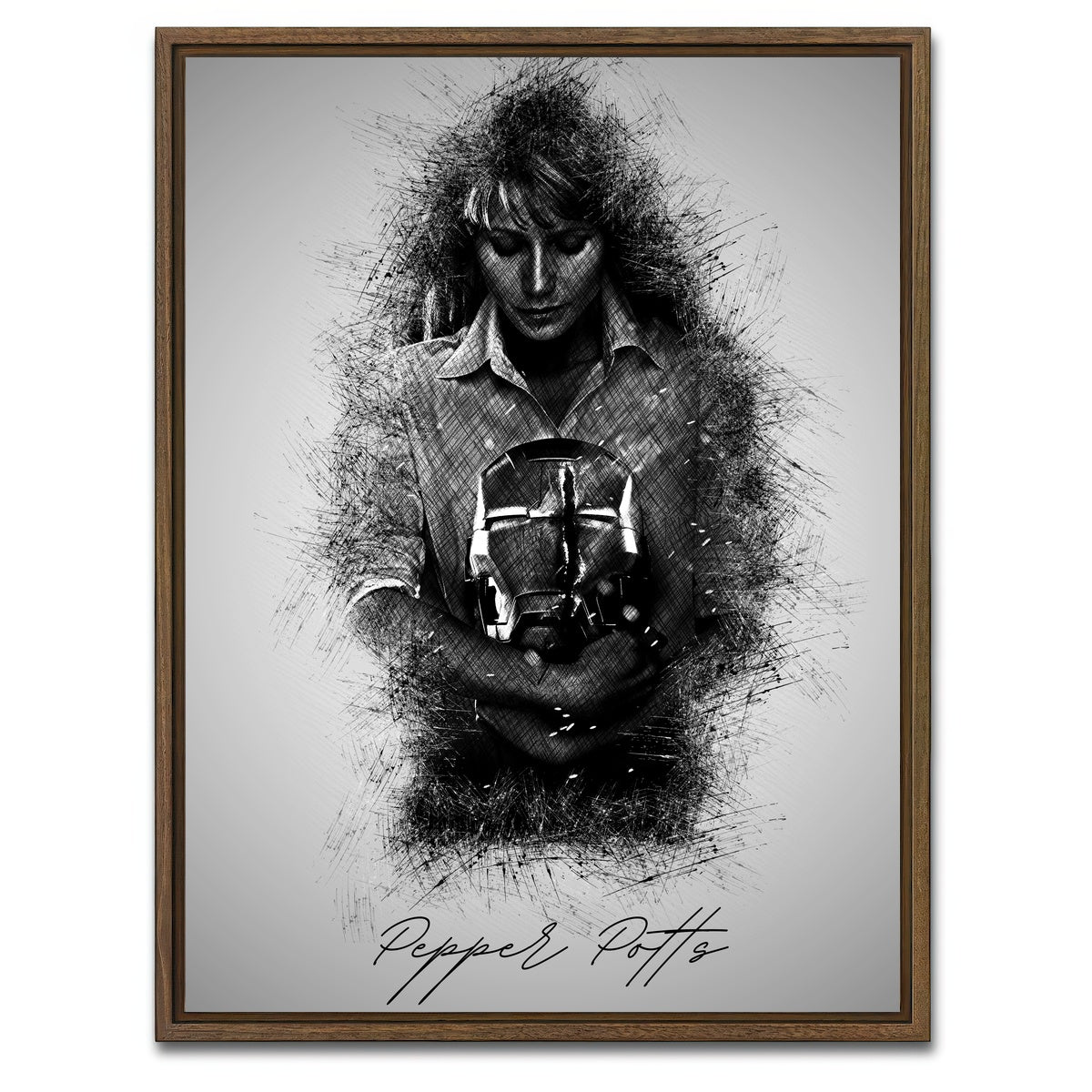 AUTO-MOCKUP WHITE | Pepper Potts | 1 Piece | Walnut Framed Canvas | group=3x4
