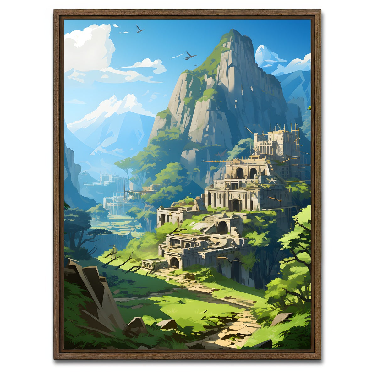 AUTO-MOCKUP WHITE | Peru - Machu Picchu | 1 Piece | Walnut Framed Canvas | group=3x4