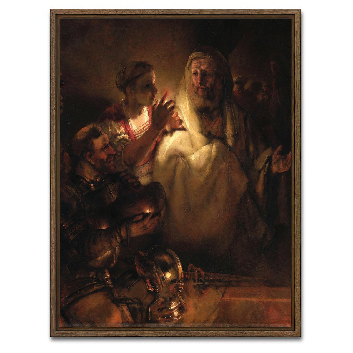 AUTO-MOCKUP WHITE | Peter's Denial | 1 Piece | Walnut Framed Canvas | group=3x4