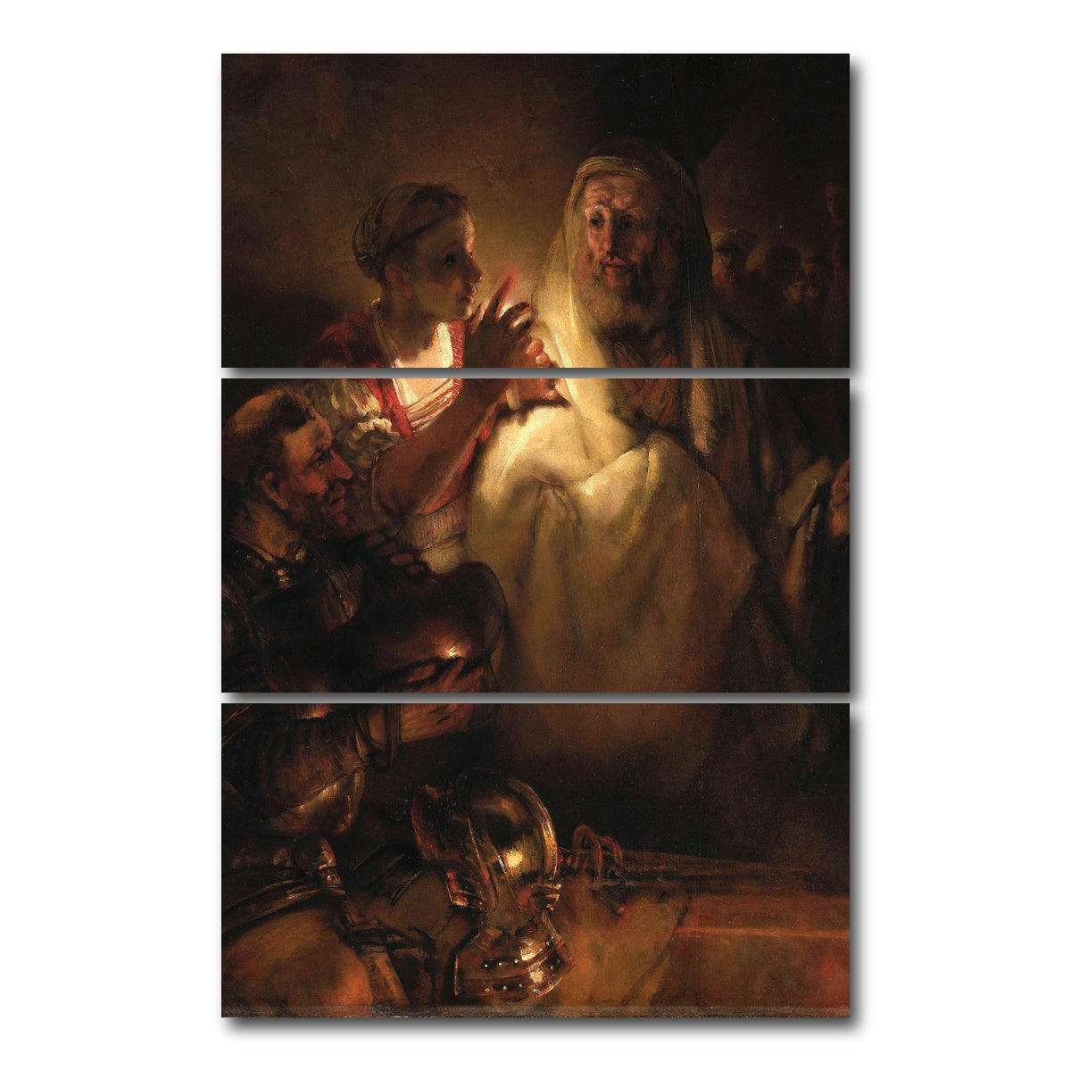 AUTO-MOCKUP WHITE | Peter's Denial | 3 Piece | Gallery Wrap Canvas | group=12x24_stacked