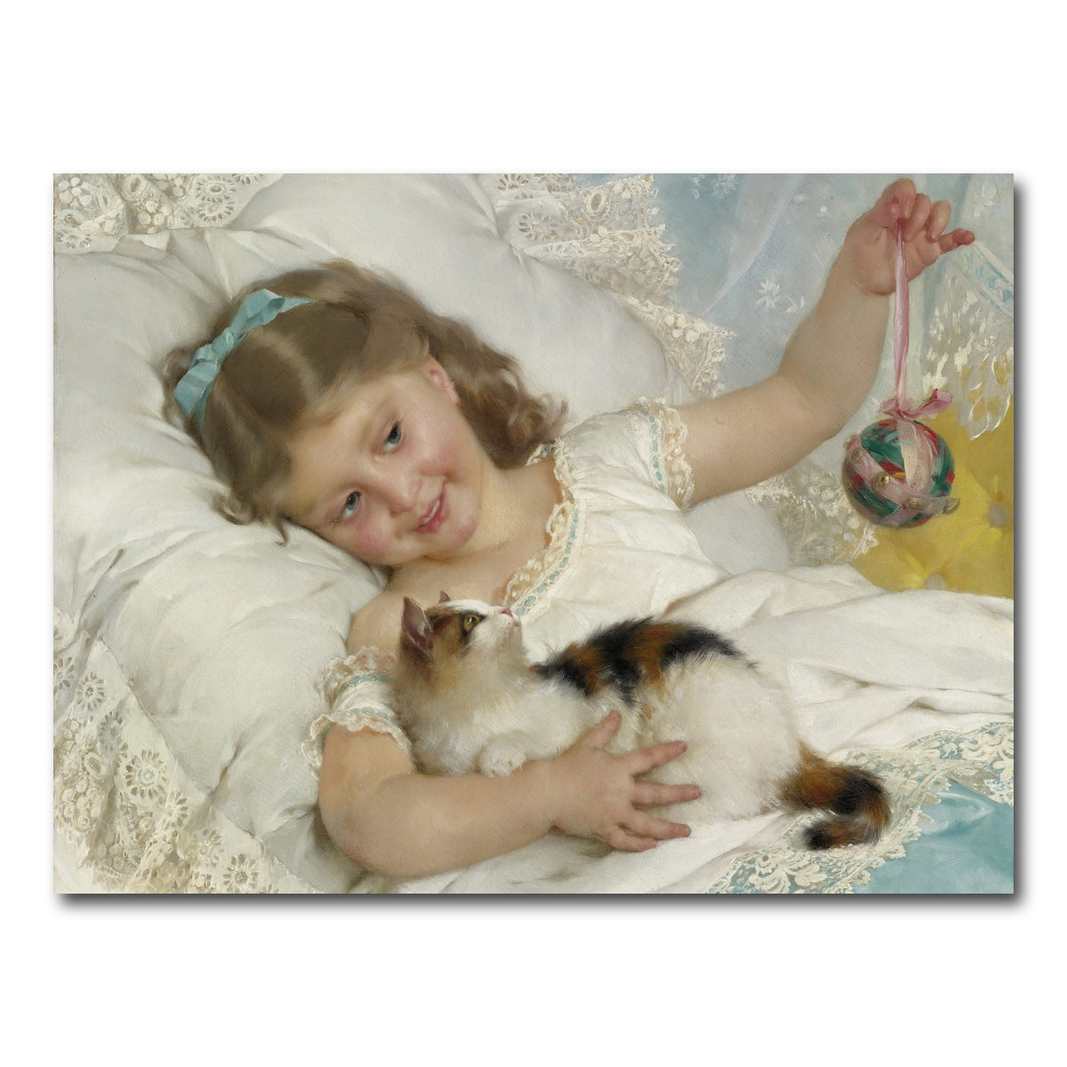 AUTO-MOCKUP WHITE | Petite Fille et Chat | 1 Piece | Gallery Wrap Canvas | group=4x3