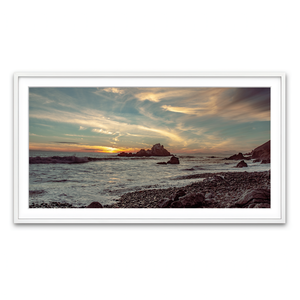 Framed Print 2x1 White
