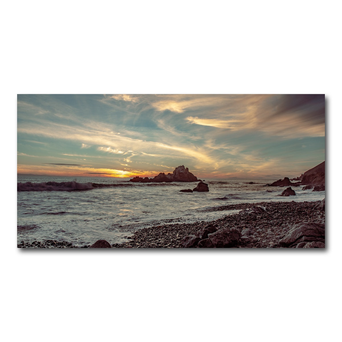 AUTO-MOCKUP WHITE | Pfieffer Beach Sunset | 1 Piece | Gallery Wrap Canvas | group=2x1