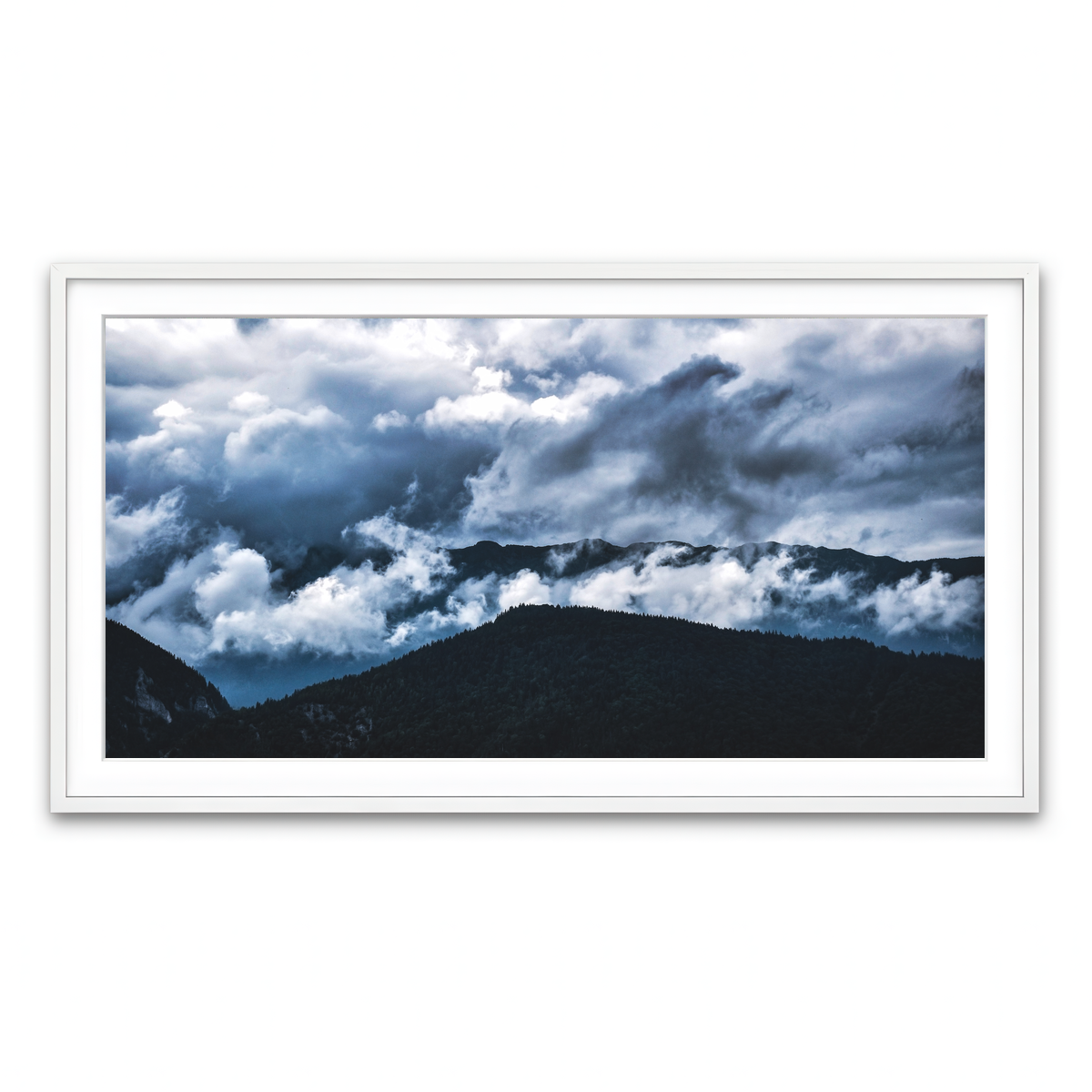 Framed Print 2x1 White