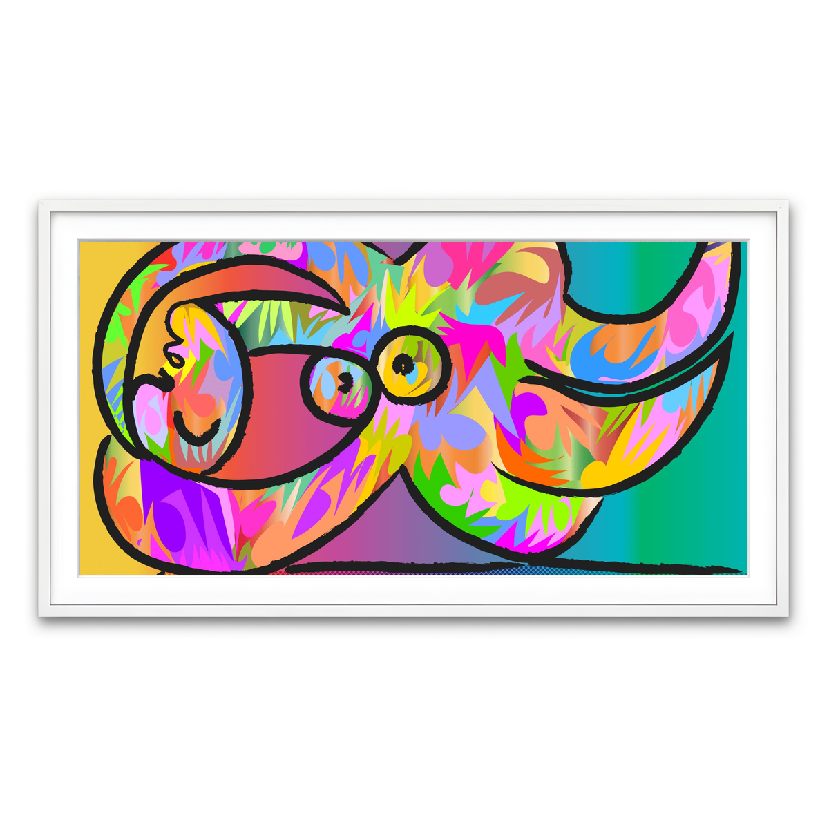 Framed Print 2x1 White