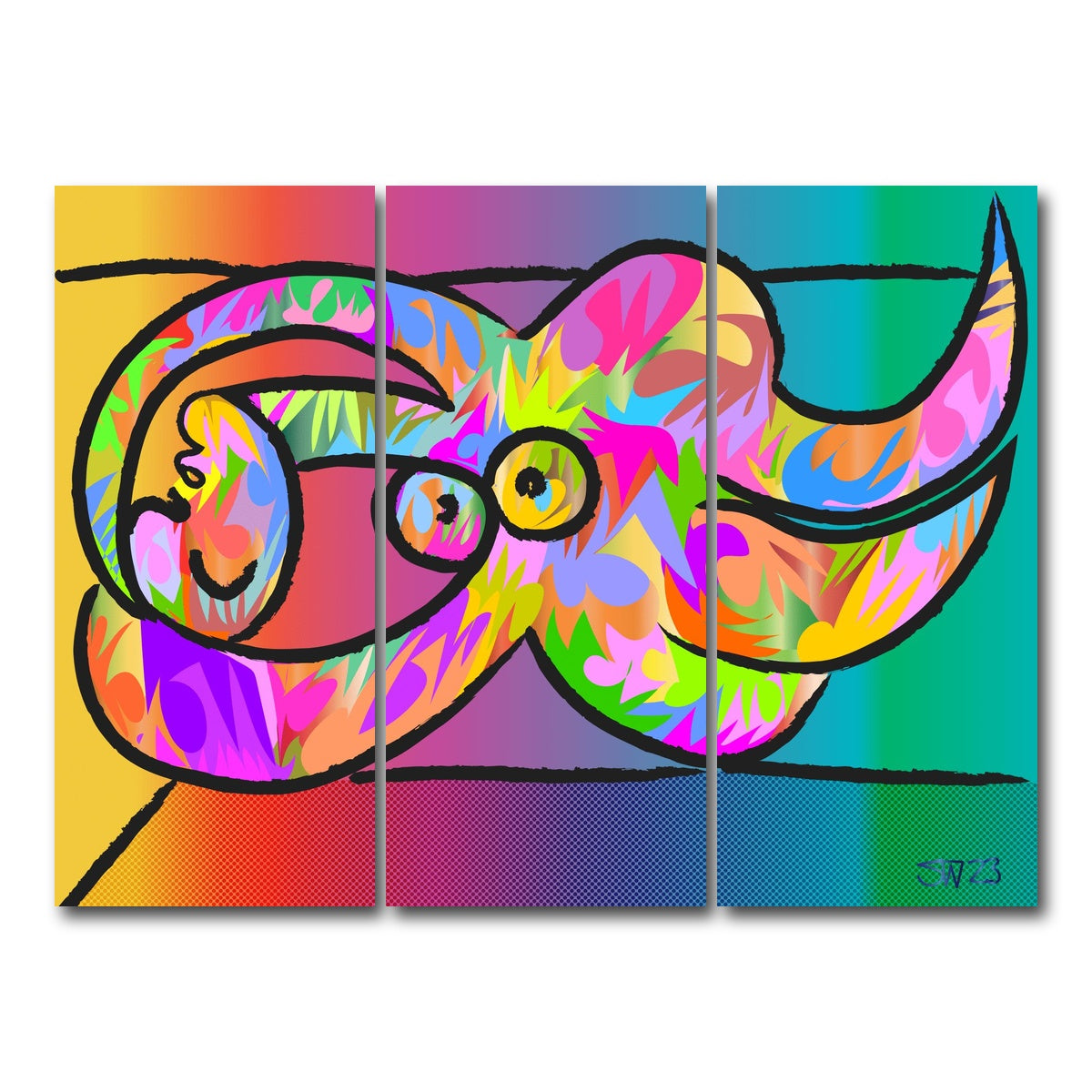 AUTO-MOCKUP WHITE | Picasso Femme nue | 3 Piece | Gallery Wrap Canvas | group=8x18