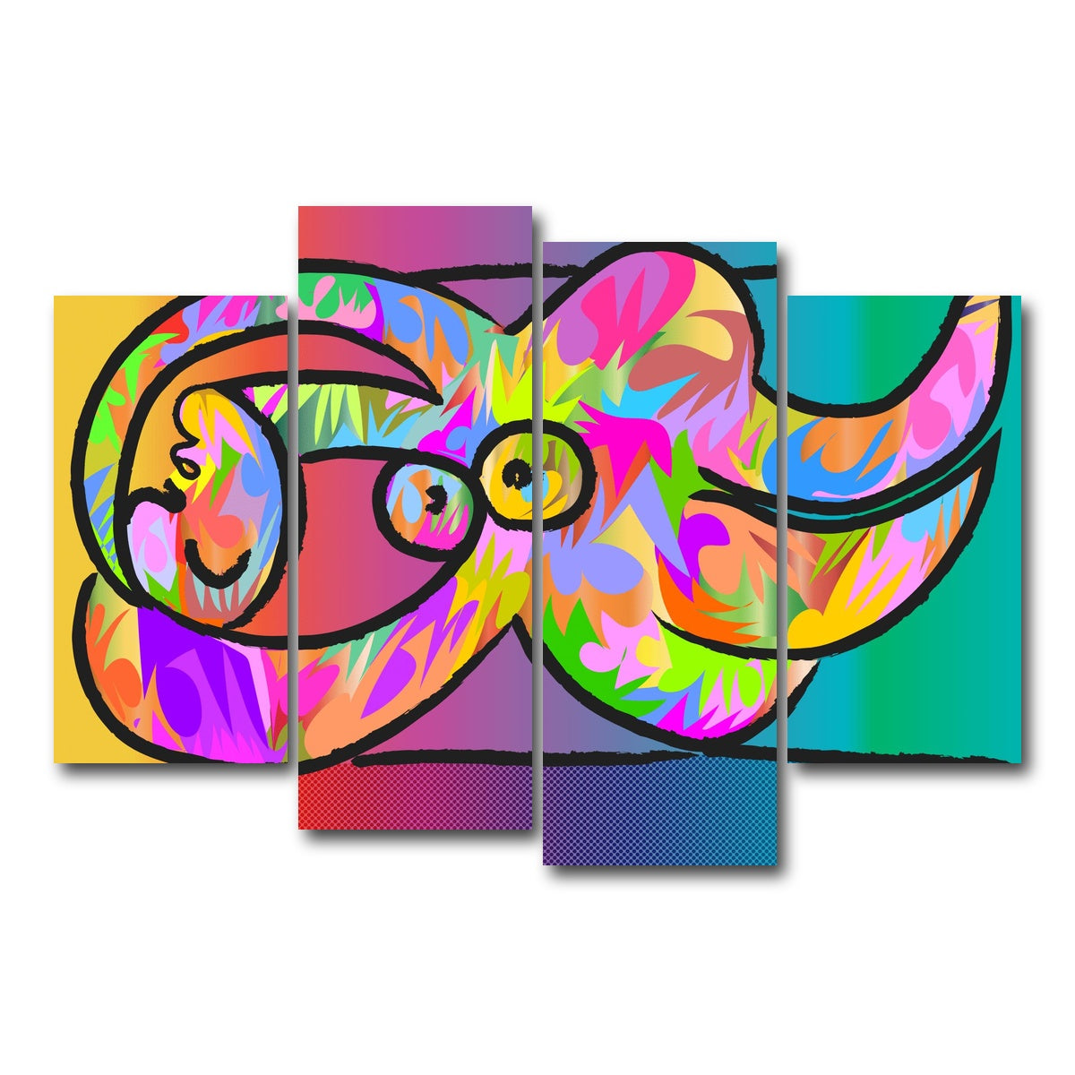 AUTO-MOCKUP WHITE | Picasso Femme nue | 4 Piece | Gallery Wrap Canvas | group=4_short