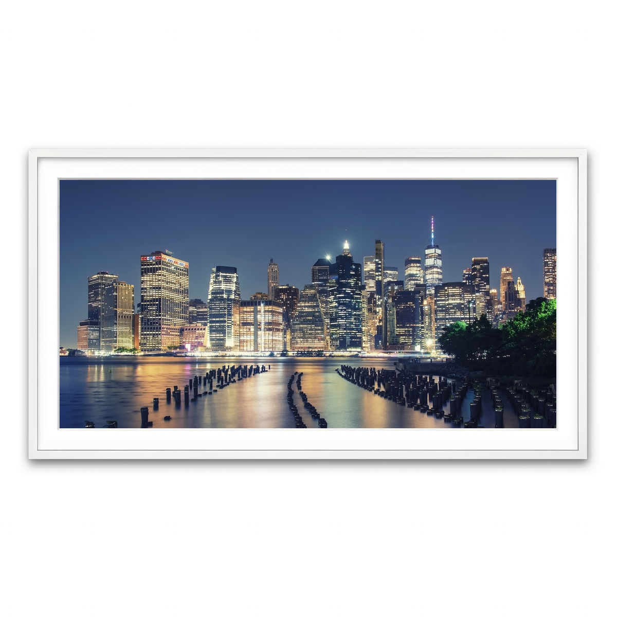 Framed Print 2x1 White