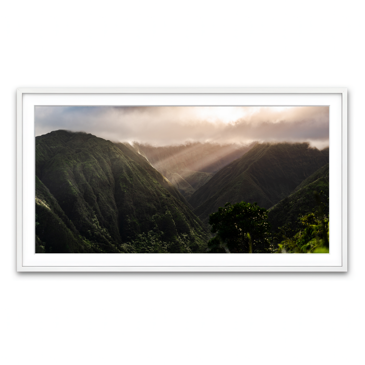 Framed Print 2x1 White