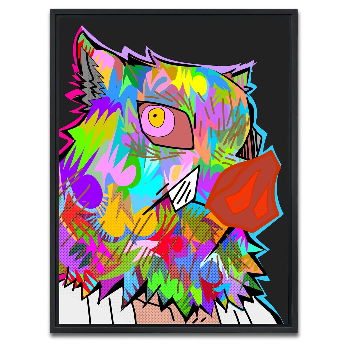 AUTO-MOCKUP WHITE | Pig Head Demon Slayer | 1 Piece | Black Framed Canvas | group=3x4