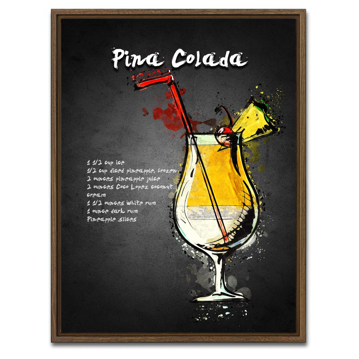 AUTO-MOCKUP WHITE | Pina Colada | 1 Piece | Walnut Framed Canvas | group=3x4