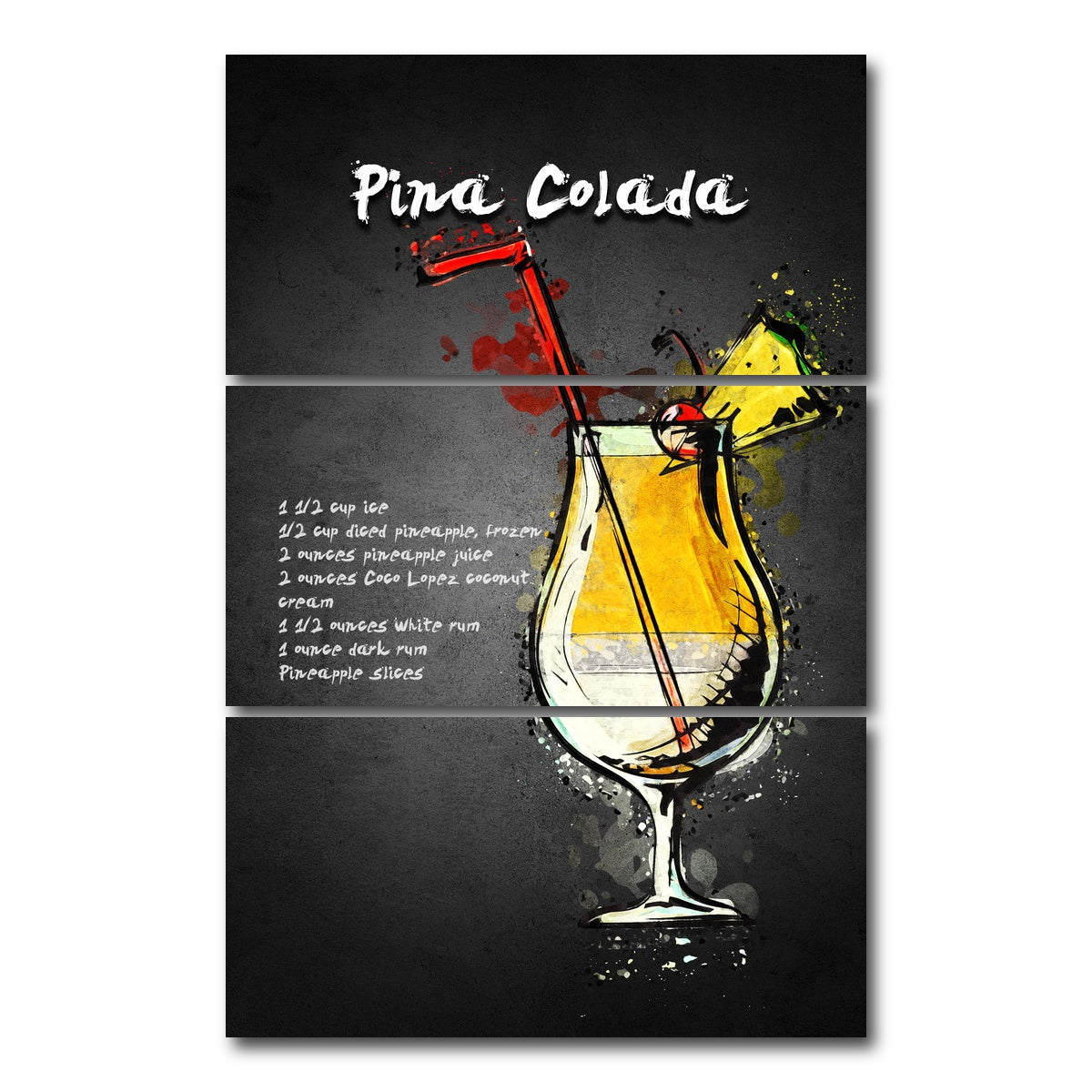 AUTO-MOCKUP WHITE | Pina Colada | 3 Piece | Gallery Wrap Canvas | group=12x24_stacked