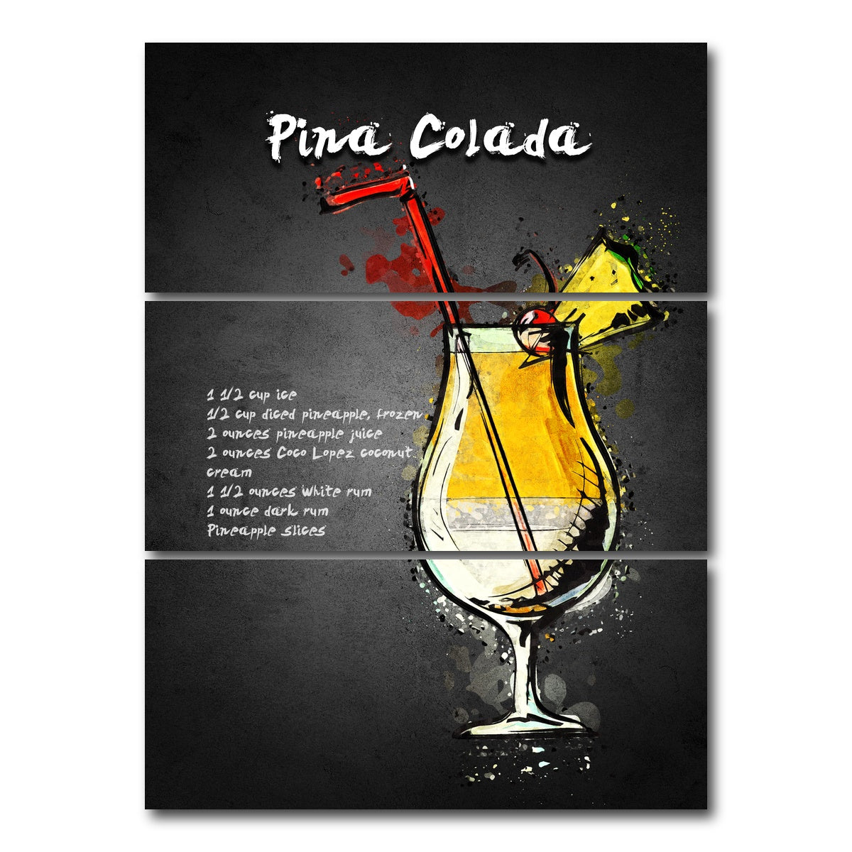 AUTO-MOCKUP WHITE | Pina Colada | 3 Piece | Gallery Wrap Canvas | group=8x18_stacked
