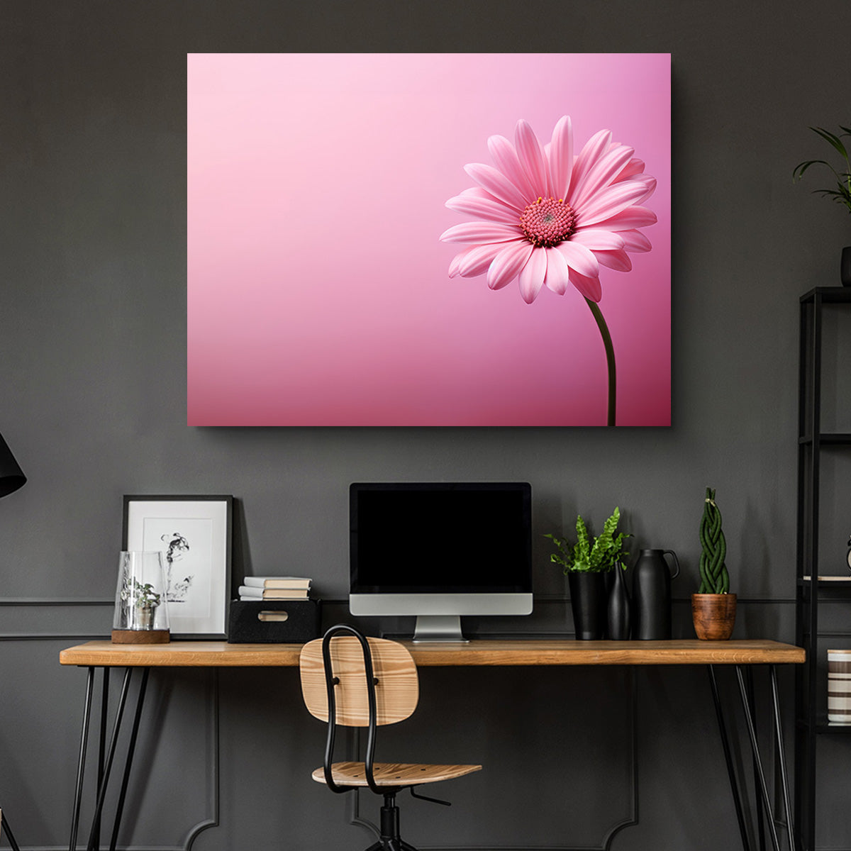 Pink Sunflower Wall Art