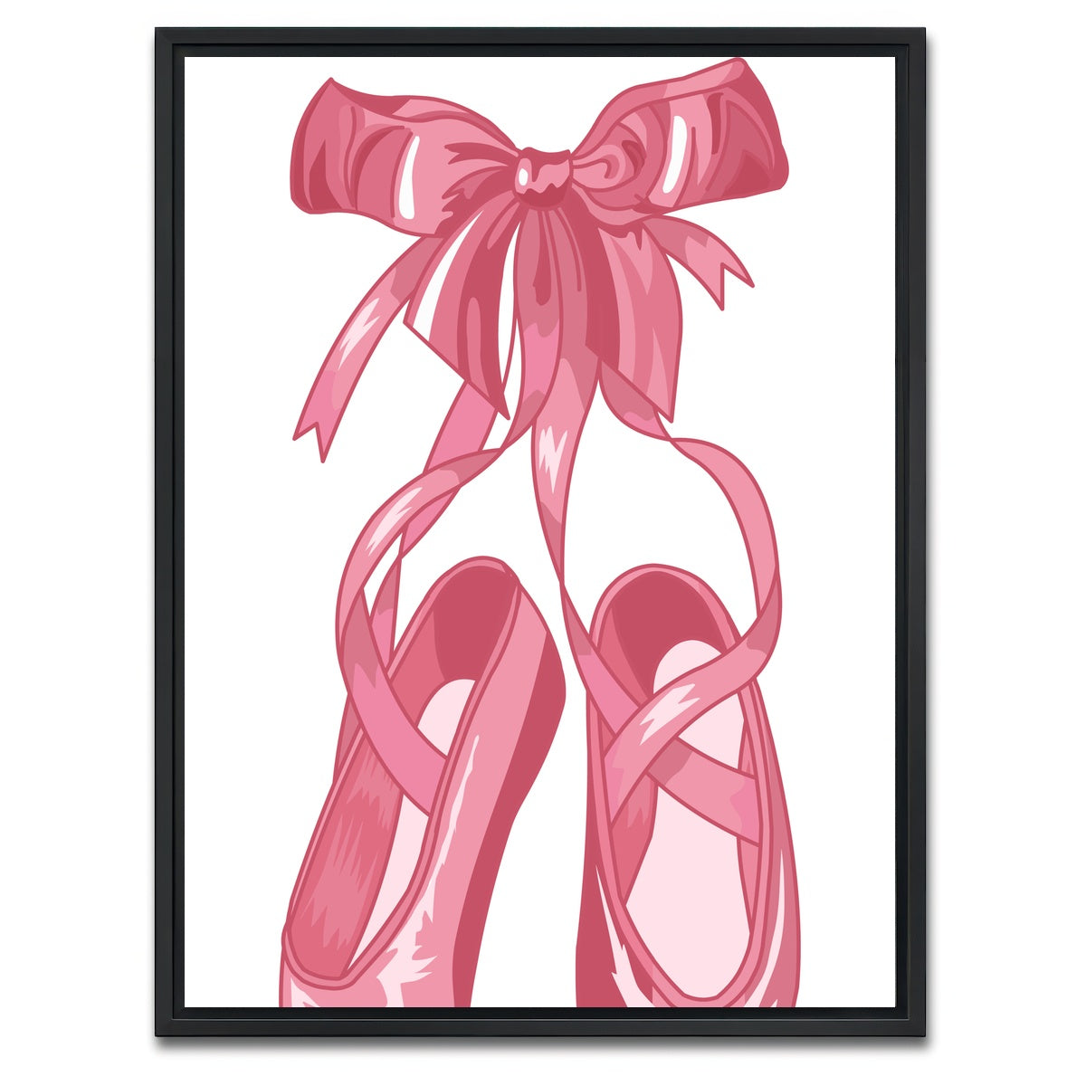 AUTO-MOCKUP WHITE | Pink Ballet Shoes | 1 Piece | Black Framed Canvas | group=3x4