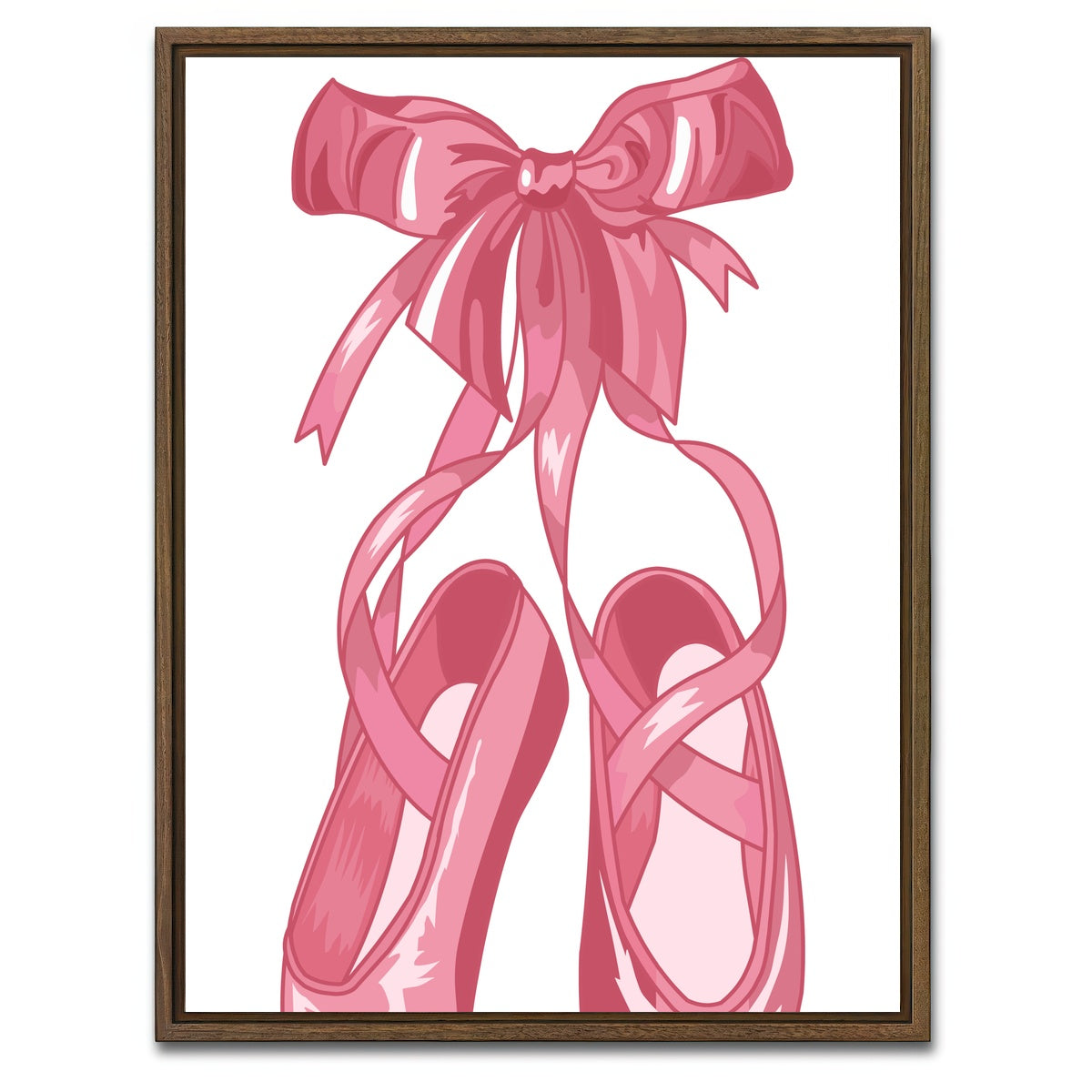 AUTO-MOCKUP WHITE | Pink Ballet Shoes | 1 Piece | Walnut Framed Canvas | group=3x4