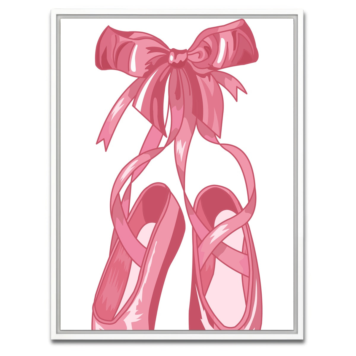 AUTO-MOCKUP WHITE | Pink Ballet Shoes | 1 Piece | White Framed Canvas | group=3x4