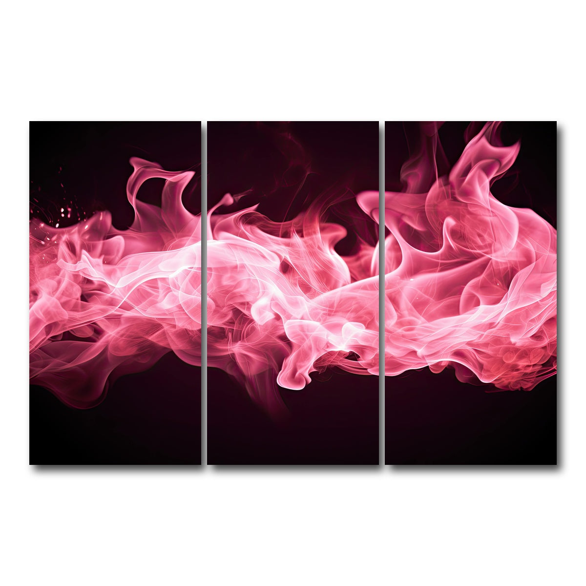 AUTO-MOCKUP WHITE | Pink Fire | 3 Piece | Gallery Wrap Canvas | group=12x24