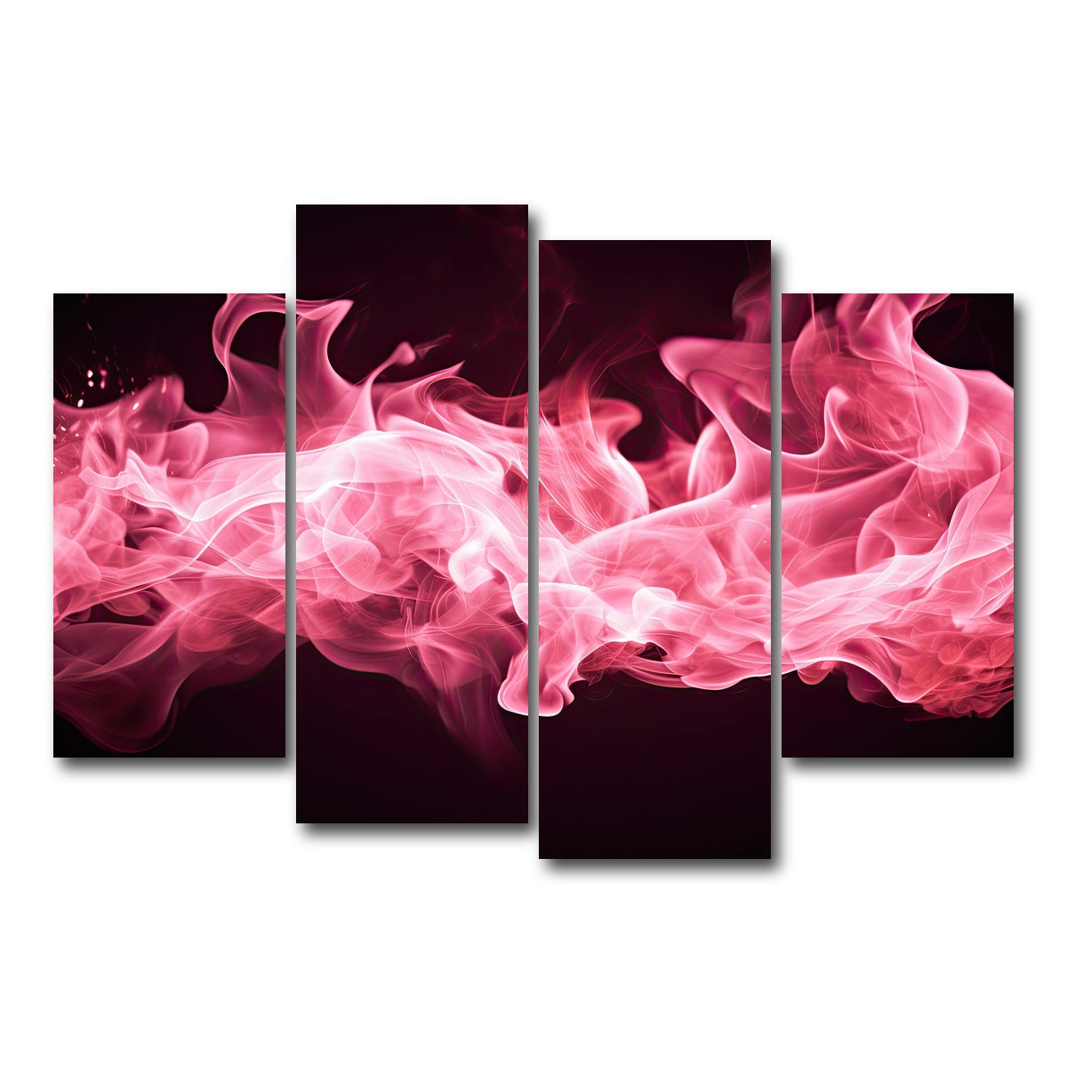 AUTO-MOCKUP WHITE | Pink Fire | 4 Piece | Gallery Wrap Canvas | group=4_short