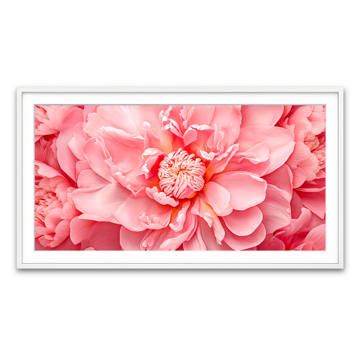 Framed Print 2x1 White