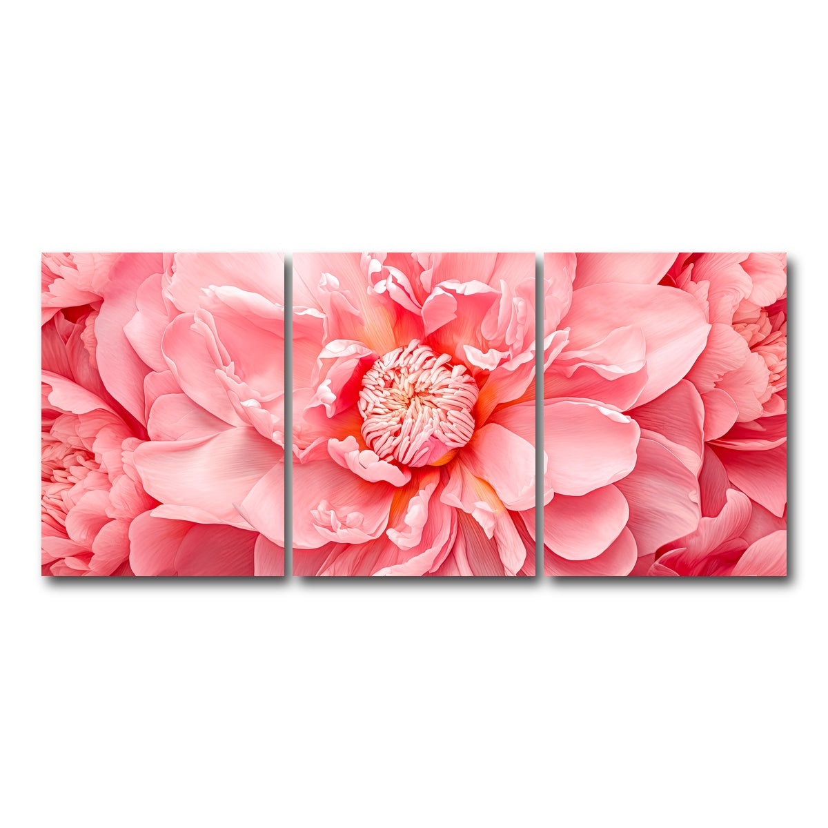 AUTO-MOCKUP WHITE | Pink Flower | 3 Piece | Gallery Wrap Canvas | group=18x24