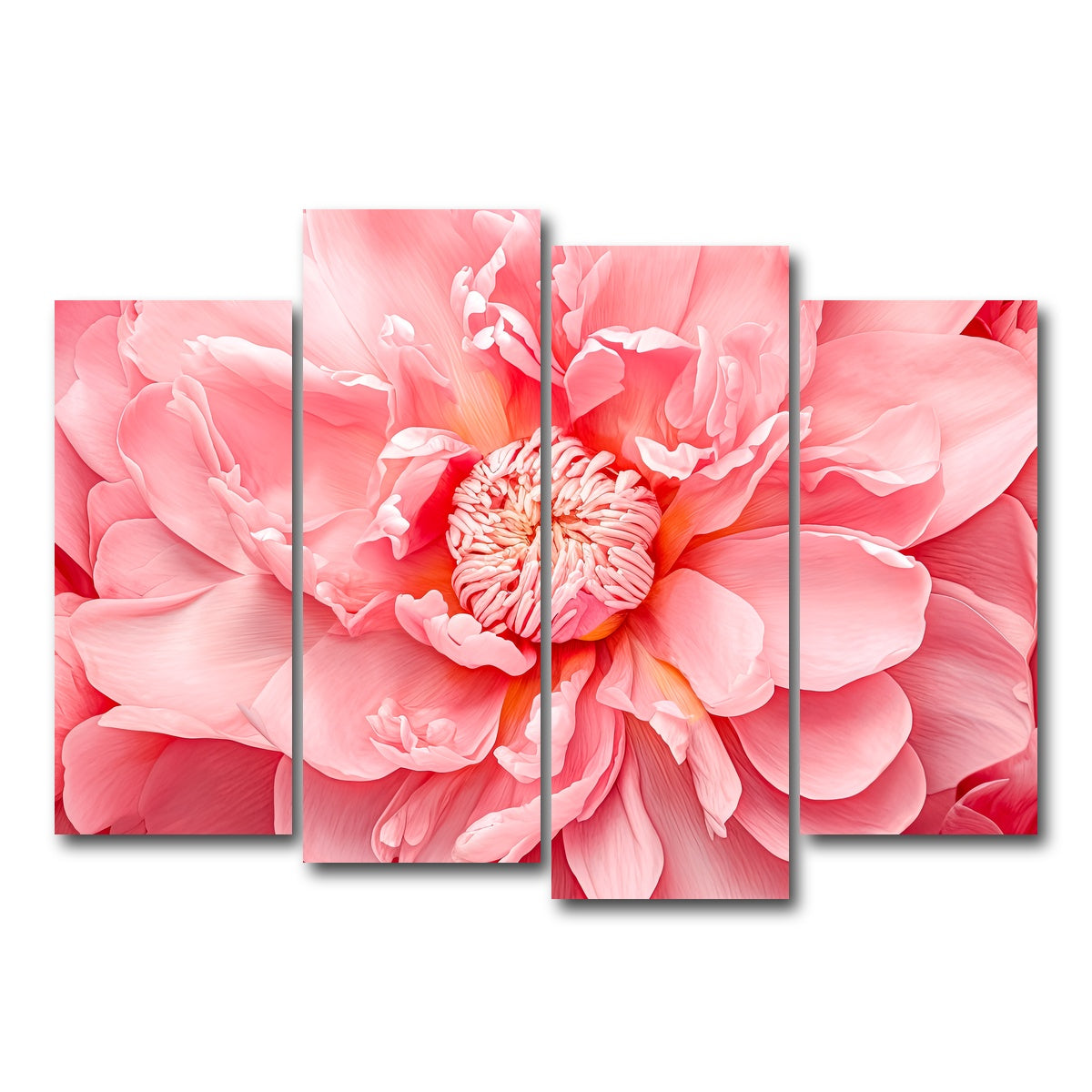 AUTO-MOCKUP WHITE | Pink Flower | 4 Piece | Gallery Wrap Canvas | group=4_normal