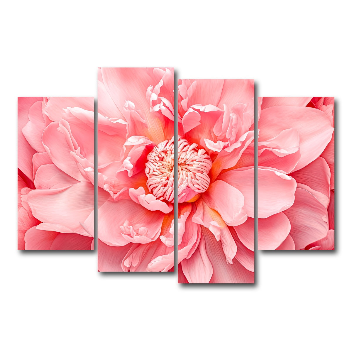 AUTO-MOCKUP WHITE | Pink Flower | 4 Piece | Gallery Wrap Canvas | group=4_short