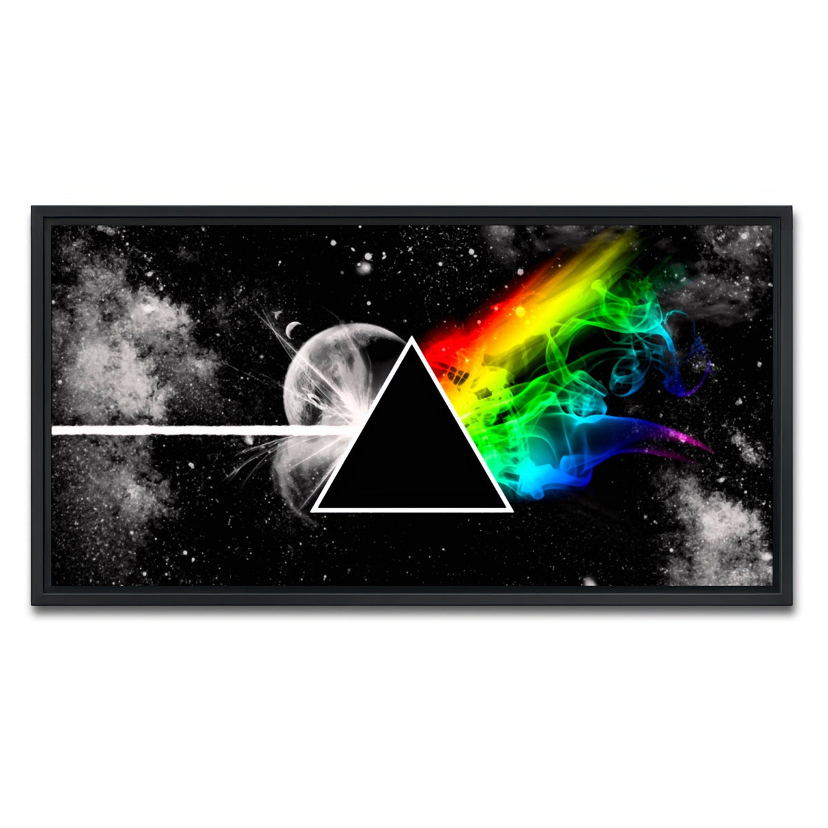 AUTO-MOCKUP WHITE | Pink Floyd - dark side of the moon | 1 Piece | Black Frame | group=2x1