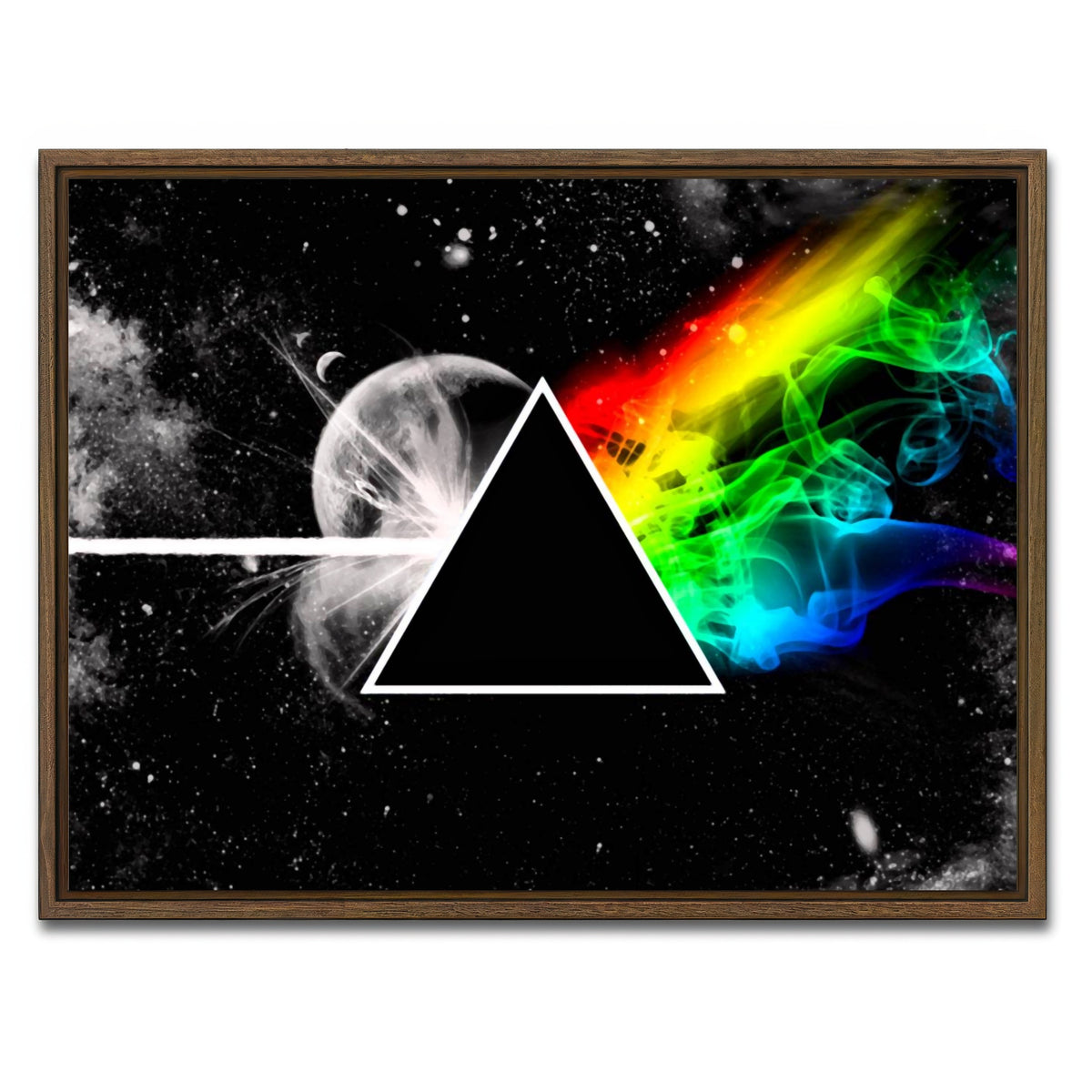 AUTO-MOCKUP WHITE | Pink Floyd - dark side of the moon | 1 Piece | Walnut Frame | group=4x3