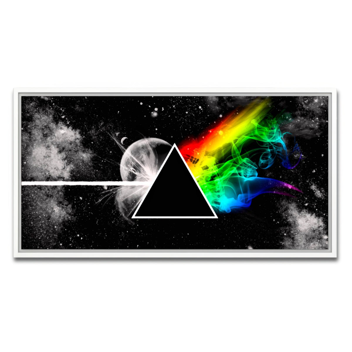 AUTO-MOCKUP WHITE | Pink Floyd - dark side of the moon | 1 Piece | White Frame | group=2x1