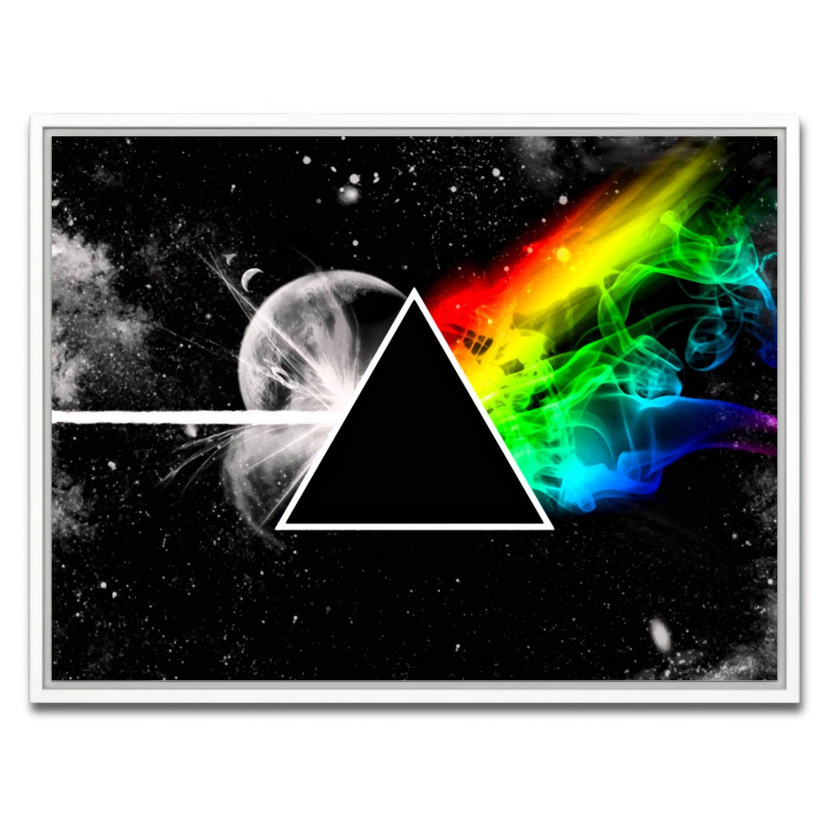 AUTO-MOCKUP WHITE | Pink Floyd - dark side of the moon | 1 Piece | White Frame | group=4x3