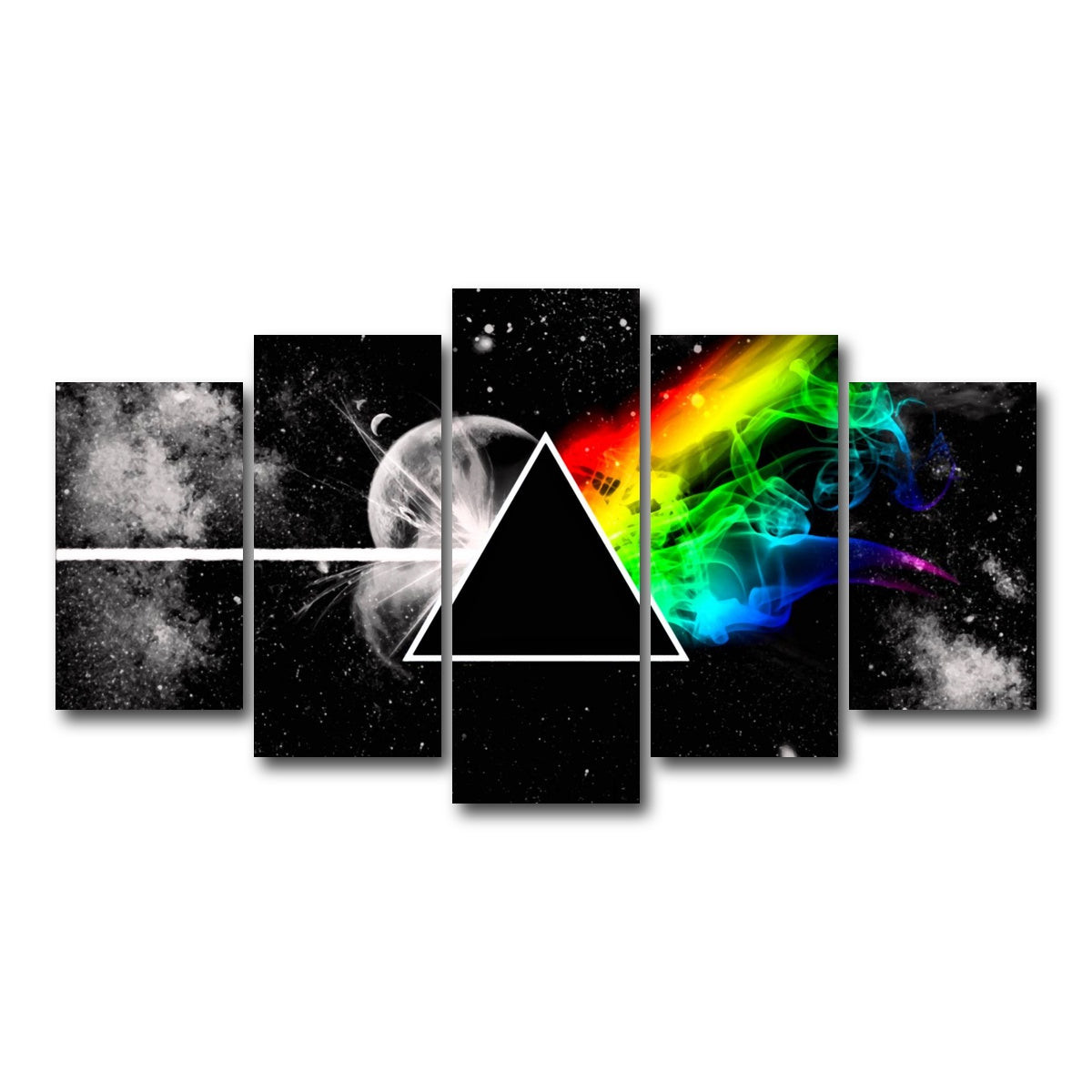 AUTO-MOCKUP WHITE | Pink Floyd - dark side of the moon | 5 Piece | Gallery Wrapped | group=5_normal